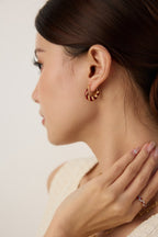 925 Sterling Silver Drip Glaze Earrings - Silver