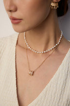 925 Sterling Silver Star Cubic Zirconia Necklace - Vintage Gold