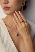 925 Sterling Silver Vintage Lapis Lazuli, Mother of Pearl and Blue Enamel Ring, product view 8