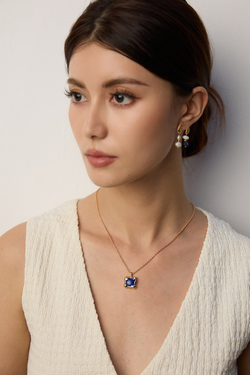 925 Sterling Silver Lapis Lazuli Necklace - Silver