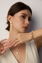 925 Sterling Silver Vintage Natural Pearl Bracelet - Silver