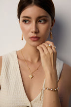 925 Sterling Silver Vintage Natural Pearl Bracelet - Silver