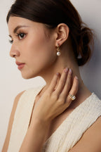 925 Sterling Silver Natural Pearl Ring - Silver