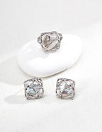 925 Sterling Silver Natural Pearl and Cubic Zirconia Ring - Silver