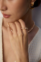 925 Sterling Silver Floral Drip Glaze Ring - Silver
