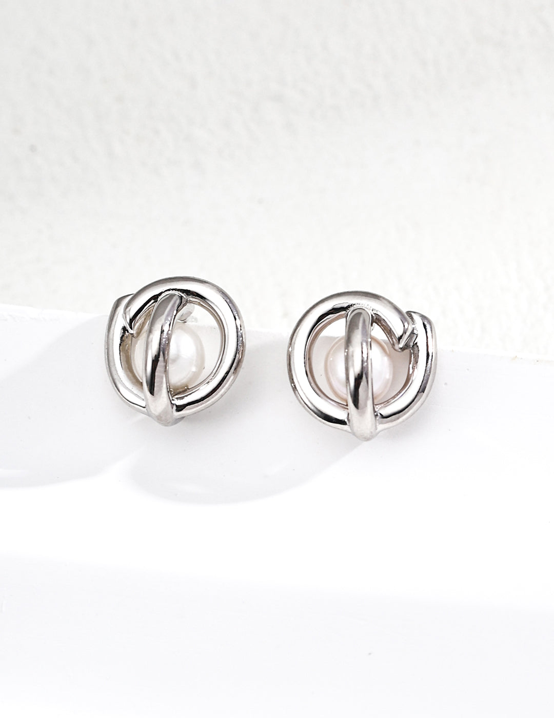 925 Sterling Silver Natural Pearl Earrings - Silver