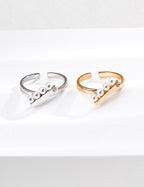 925 Sterling Silver Faux Pearl Ring - Silver
