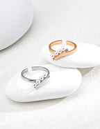 925 Sterling Silver Faux Pearl Ring - Silver