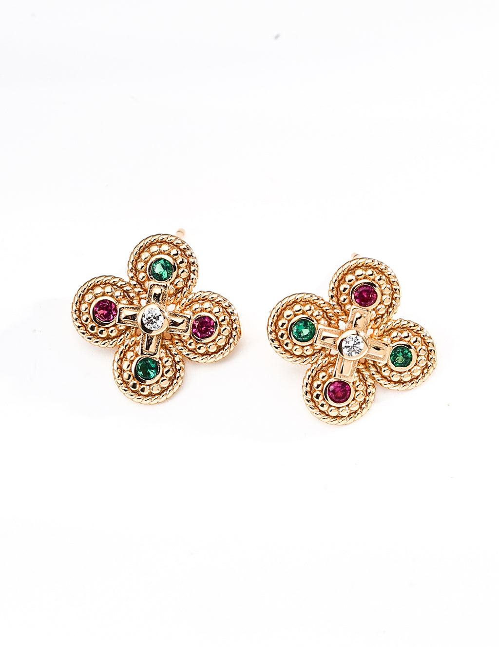 925 Sterling Silver Vintage Cubic Zirconia Earrings - Silver