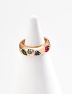 925 Sterling Silver Floral Cubic Zirconia Ring, front view