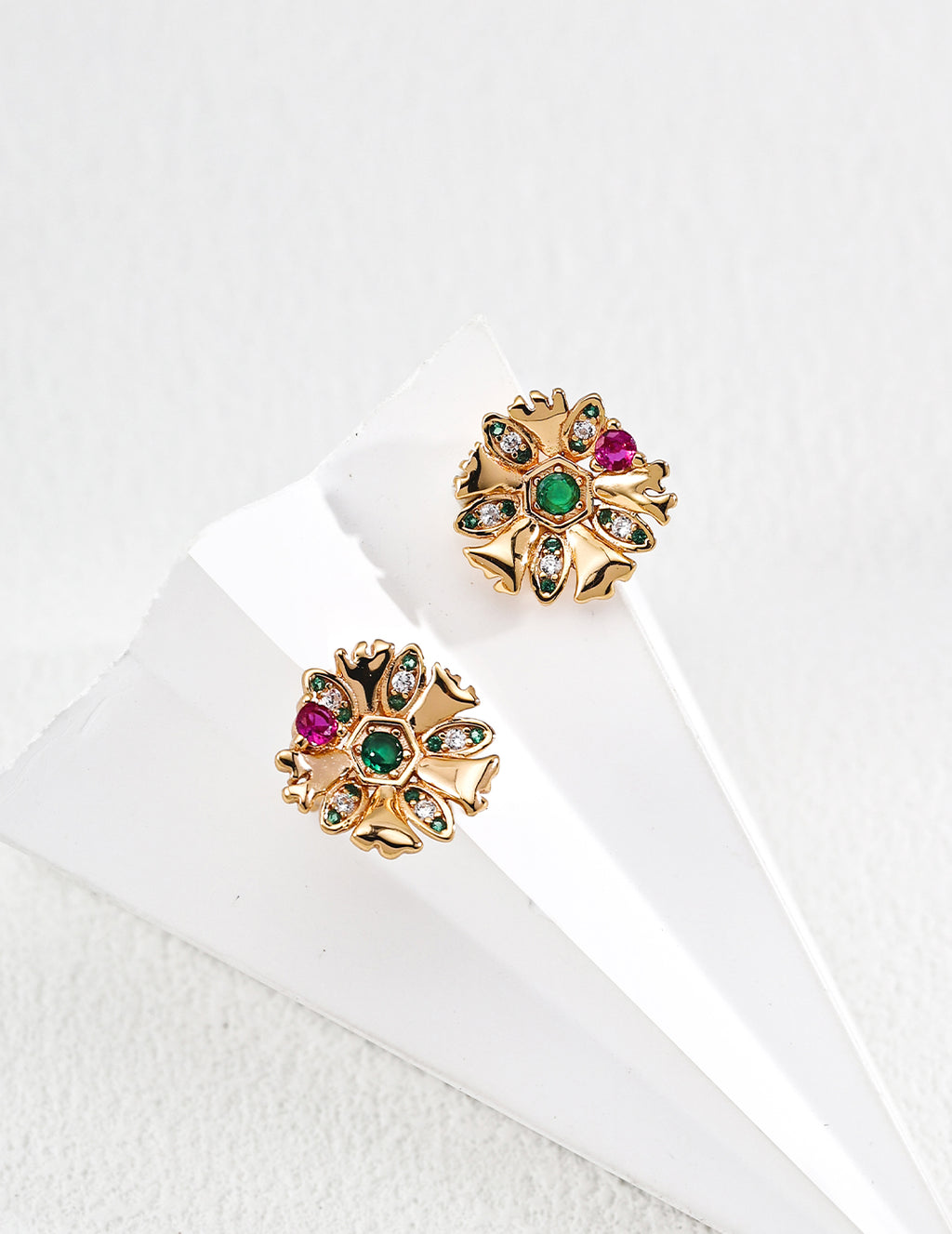 925 Sterling Silver Vintage Cubic Zirconia Earrings - Silver