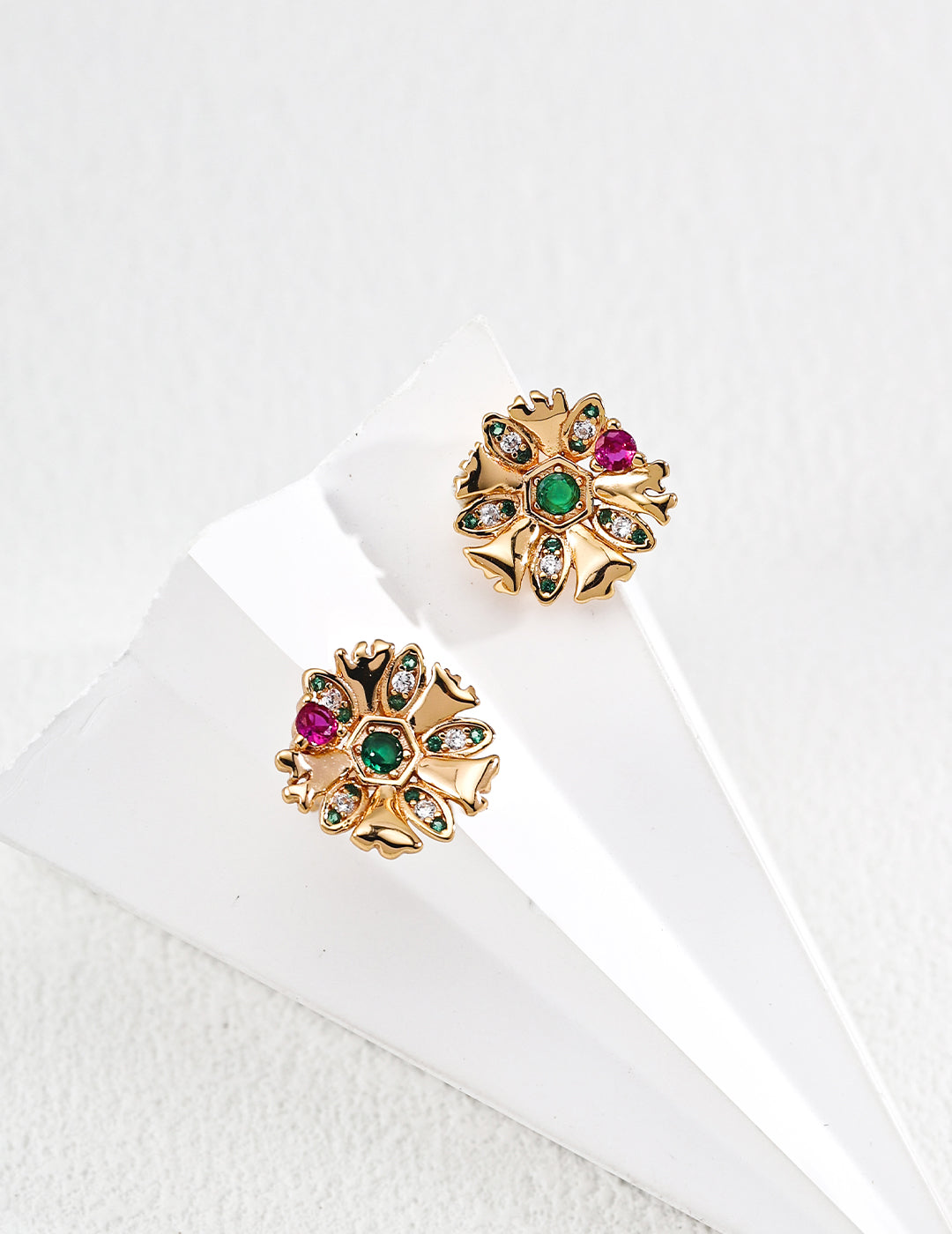 925 Sterling Silver Vintage Cubic Zirconia Earrings - Silver