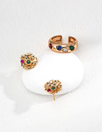 925 Sterling Silver Vintage Cubic Zirconia Earrings - Silver