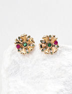 925 Sterling Silver Vintage Cubic Zirconia Earrings - Silver