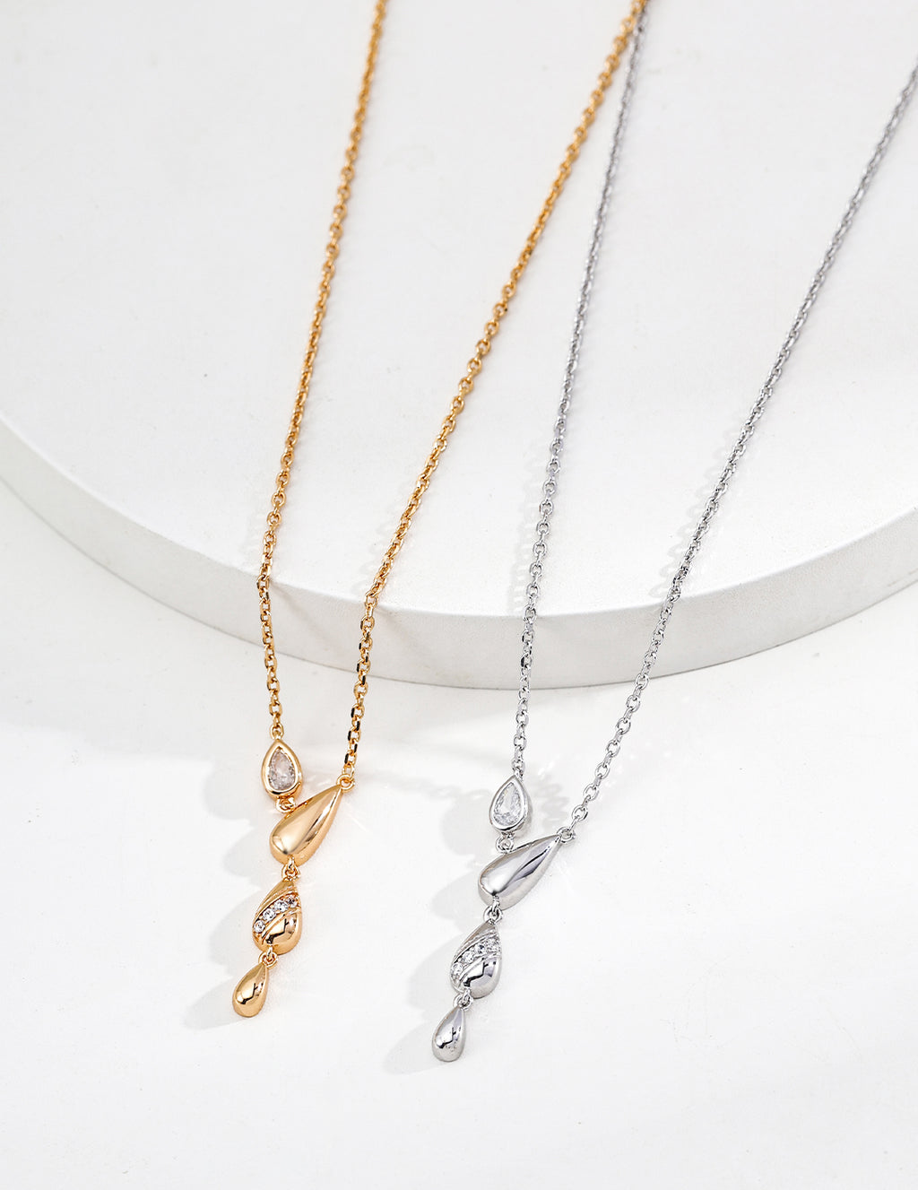 925 Sterling Silver Cubic Zirconia Necklace - Silver