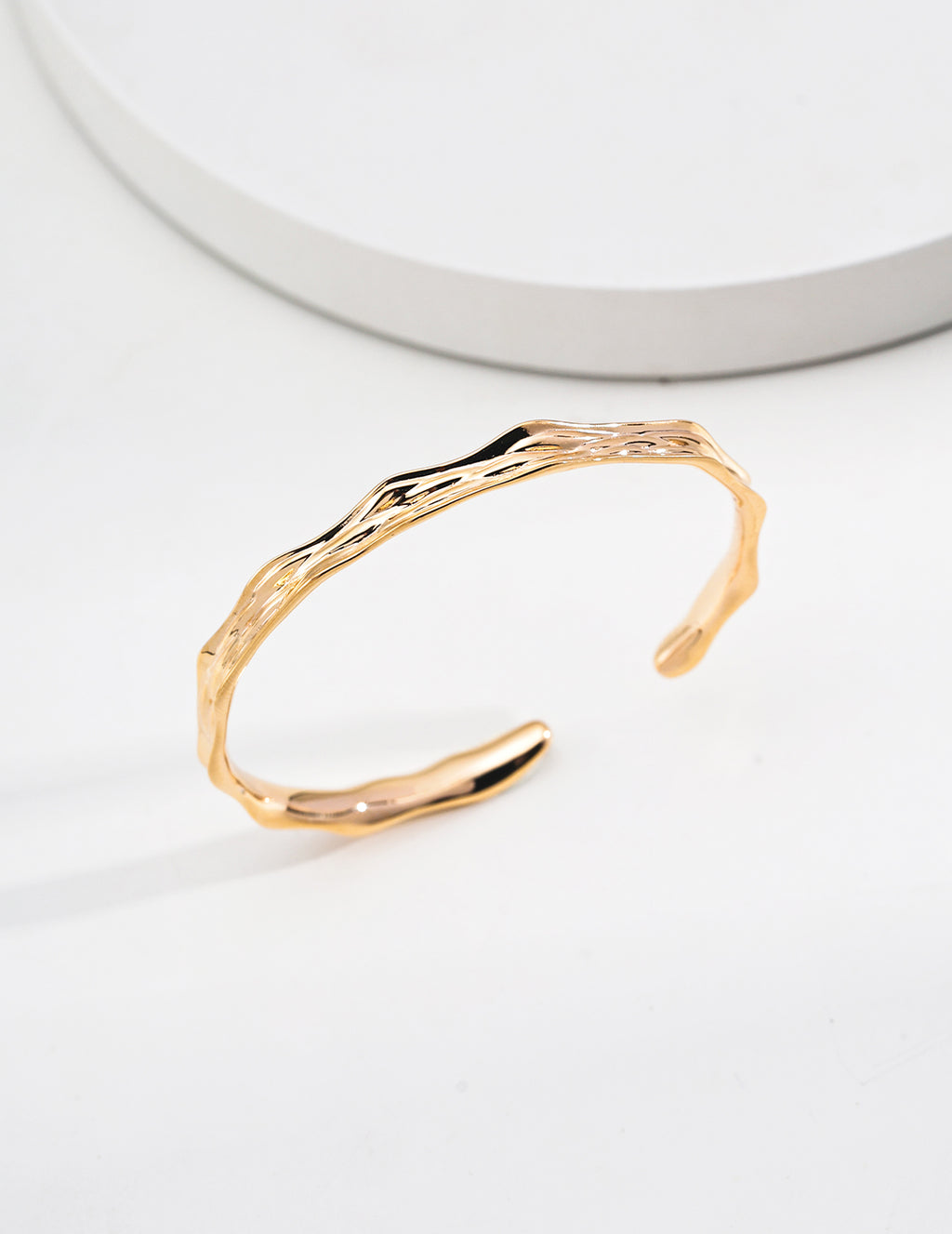 925 Sterling Silver Bangle - Vintage Gold