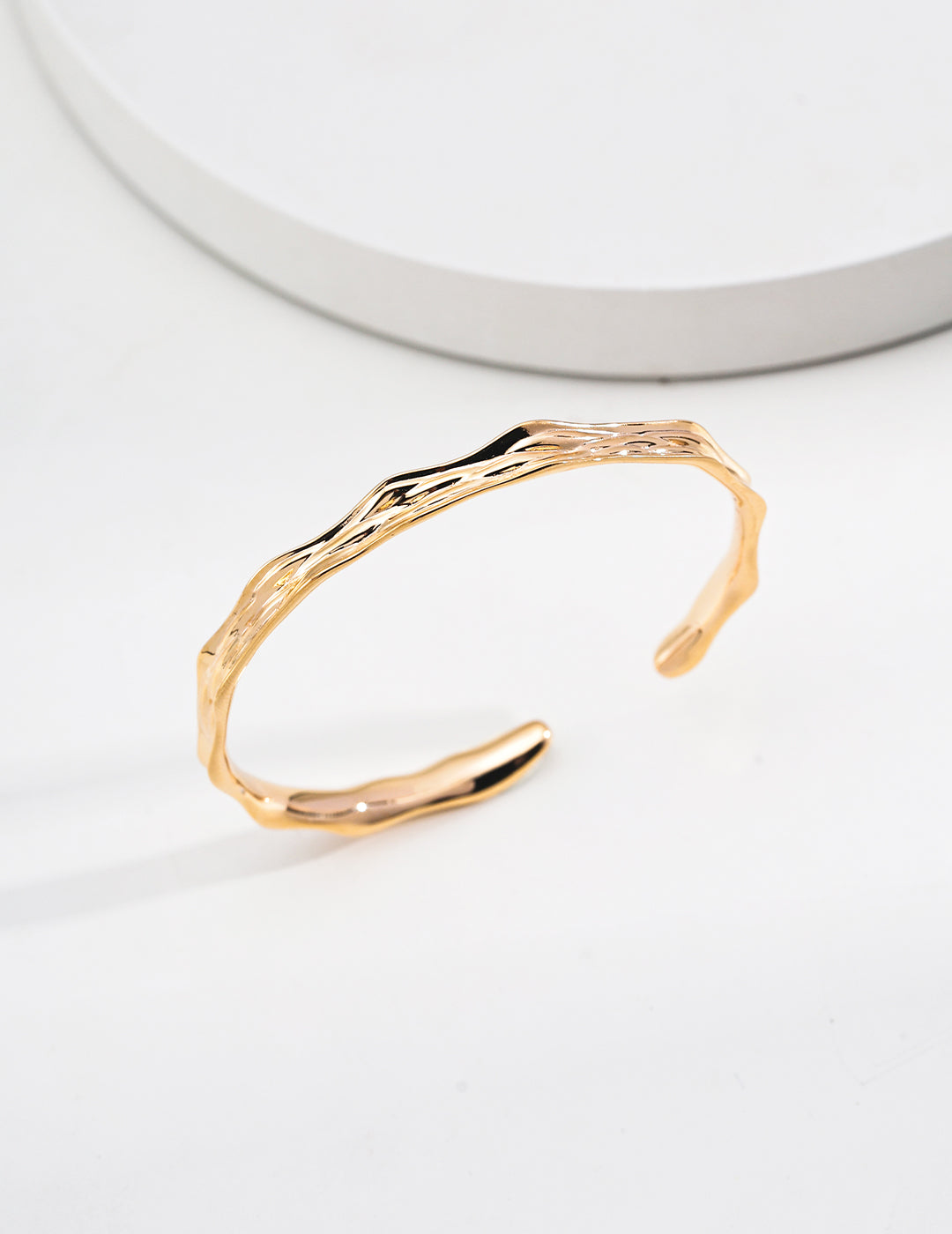 925 Sterling Silver Bangle - Vintage Gold