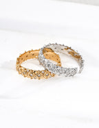 925 Sterling Silver Vintage Cubic Zirconia Ring - Vintage Gold