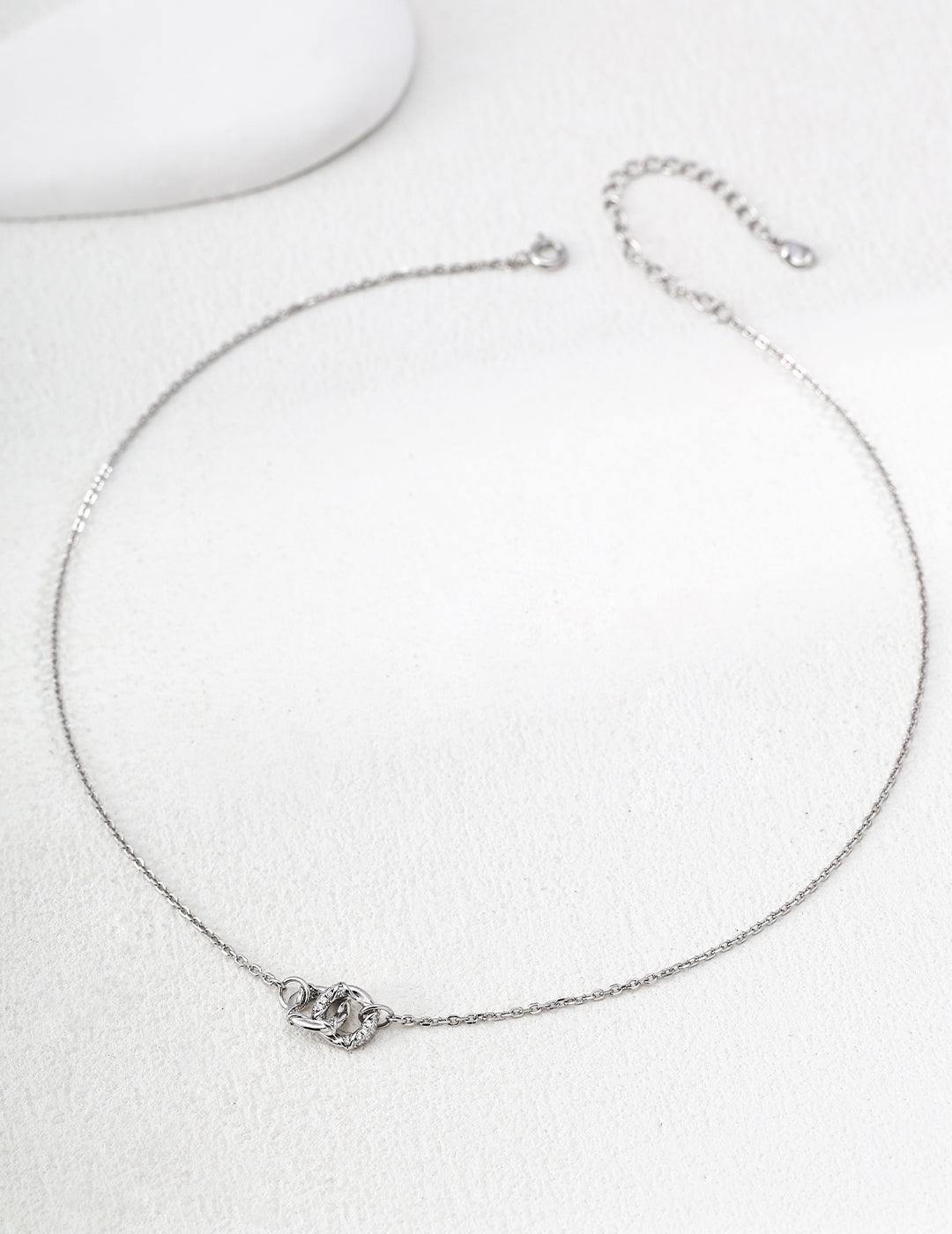 925 Sterling Silver Cubic Zirconia Necklace - Vintage Gold