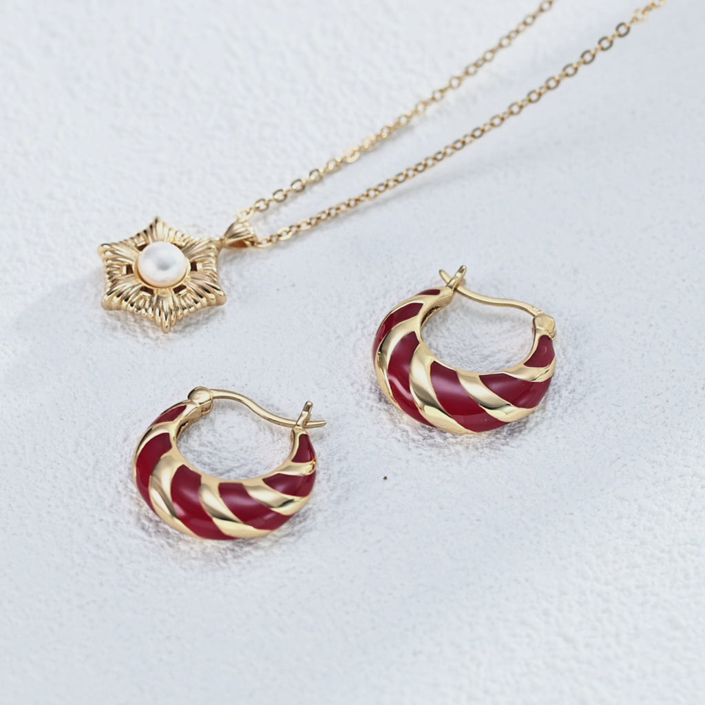 925 Sterling Silver Drip Glaze Earrings product video E01286-2_影片_1