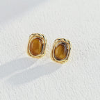 925 Sterling Silver Vintage Tiger’s Eye Earrings product video E01281-2_影片_1