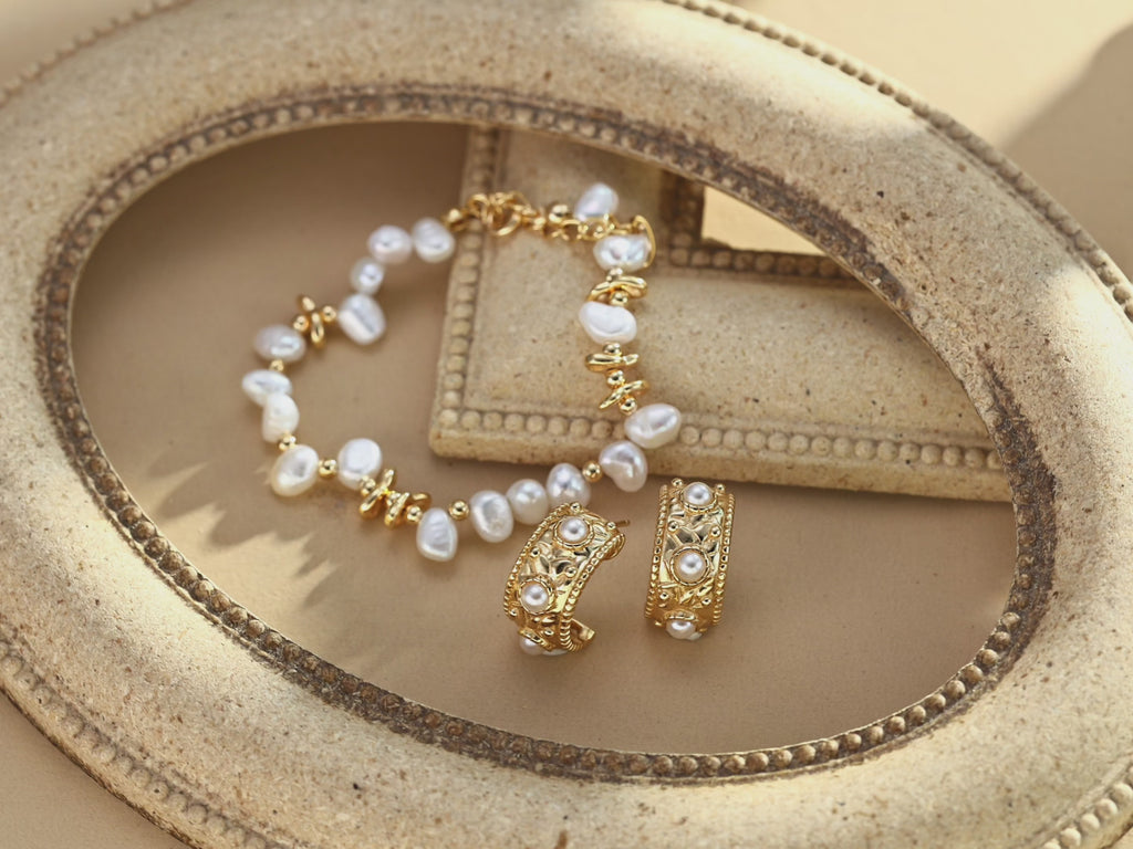 925 Sterling Silver Vintage Shell Pearl Earrings product video E01167-2_影片_1