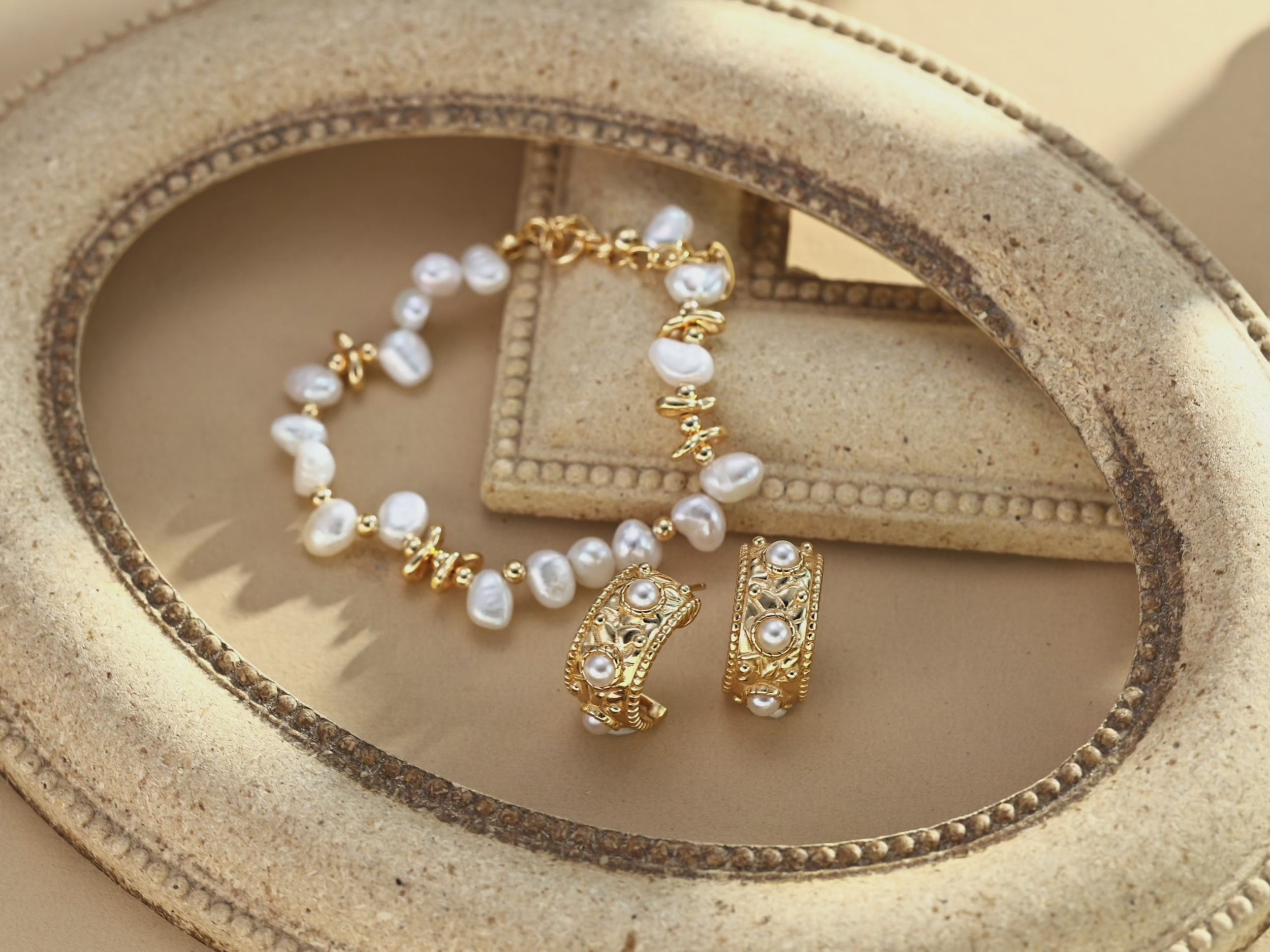 925 Sterling Silver Vintage Shell Pearl Earrings product video E01167-2_影片_1