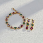 925 Sterling Silver Colorful Cubic Zirconia Earrings product video E01301-2_影片_1