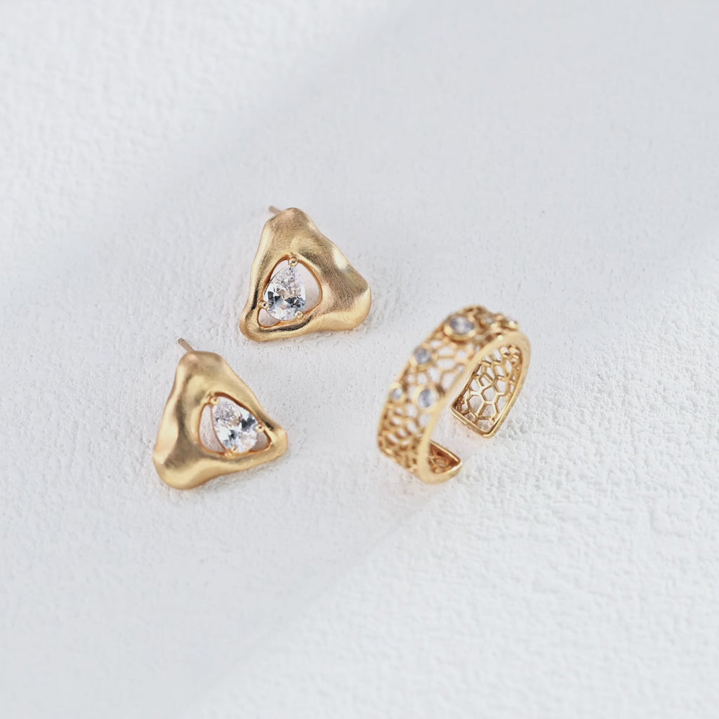 925 Sterling Silver Cubic Zirconia Vintage-Inspired Earrings