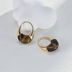 925 Sterling Silver Vintage Tiger’s Eye Earrings product video E01229-2_影片_1