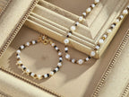 925 Sterling Silver Pearl, Mother of Pearl and Tiger’s Eye Necklace
