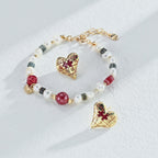 925 Sterling Silver Enamel Heart Pendant Earrings