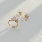 925 Sterling Silver Enamel and Cubic Zirconia Heart Pendant Ring product video J0315-2_影片_1