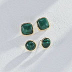 925 Sterling Silver Malachite Earrings product video E01018_影片_1
