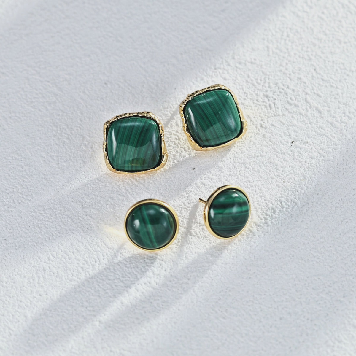 925 Sterling Silver Malachite Earrings product video E01018_影片_1