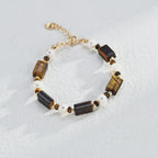 925 Sterling Silver Tiger’s Eye and Pearl Bracelet