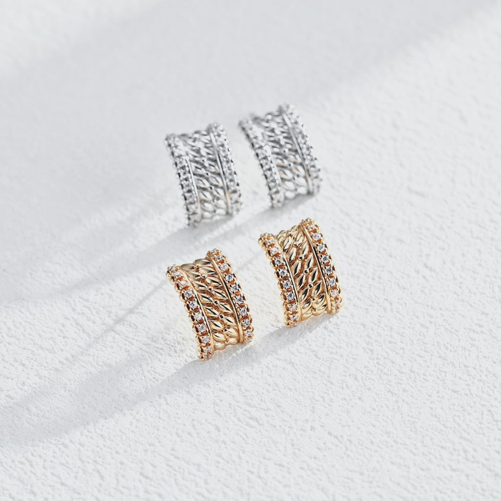 925 Sterling Silver Cubic Zirconia Vintage-Inspired Earrings