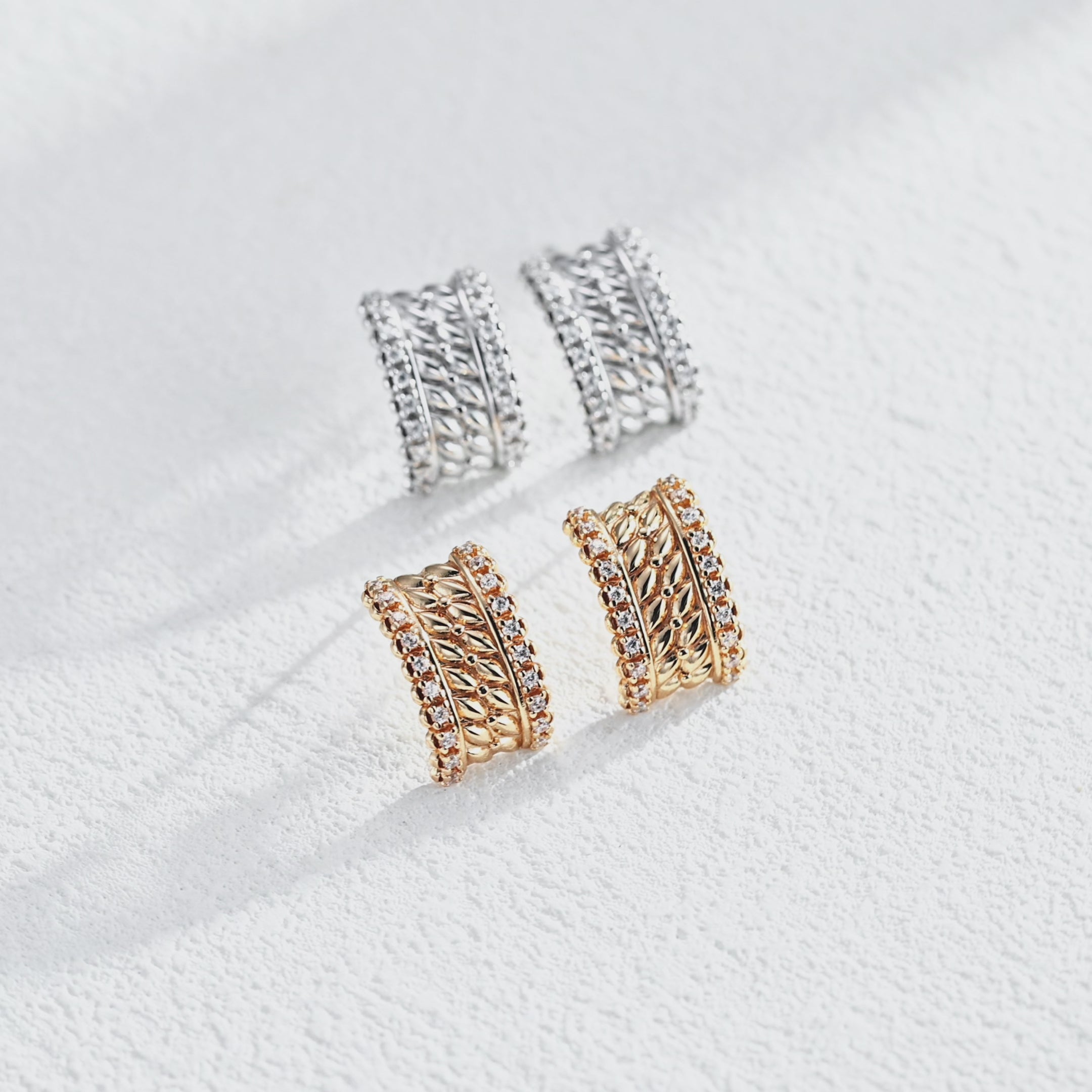 925 Sterling Silver Cubic Zirconia Vintage-Inspired Earrings