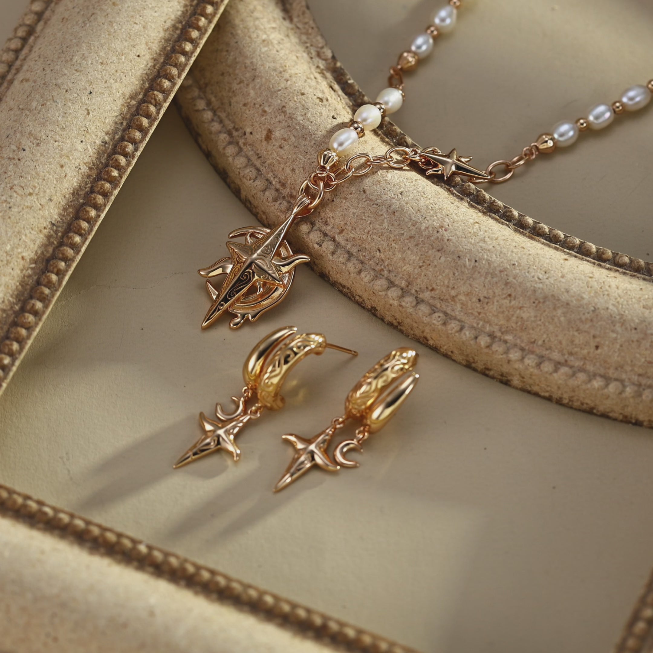 925 Sterling Silver Celestial Star Drop Earrings product video E01292_影片_1