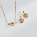 925 Sterling Silver Four-Leaf Cubic Zirconia Earrings