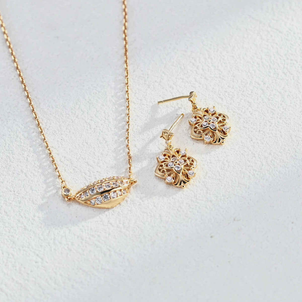 925 Sterling Silver Four-Leaf Cubic Zirconia Earrings