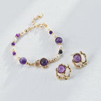 925 Sterling Silver Amethyst and Pearl Vintage-Inspired Bracelet