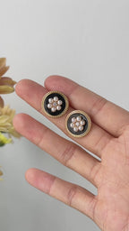 925 Sterling Silver Faux Pearl, Drip Glaze and Cubic Zirconia Earrings product video E01175-2_影片_1