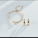 925 Sterling Silver Vintage Freshwater Pearl and Black Agate Earrings product video E01270_影片_1
