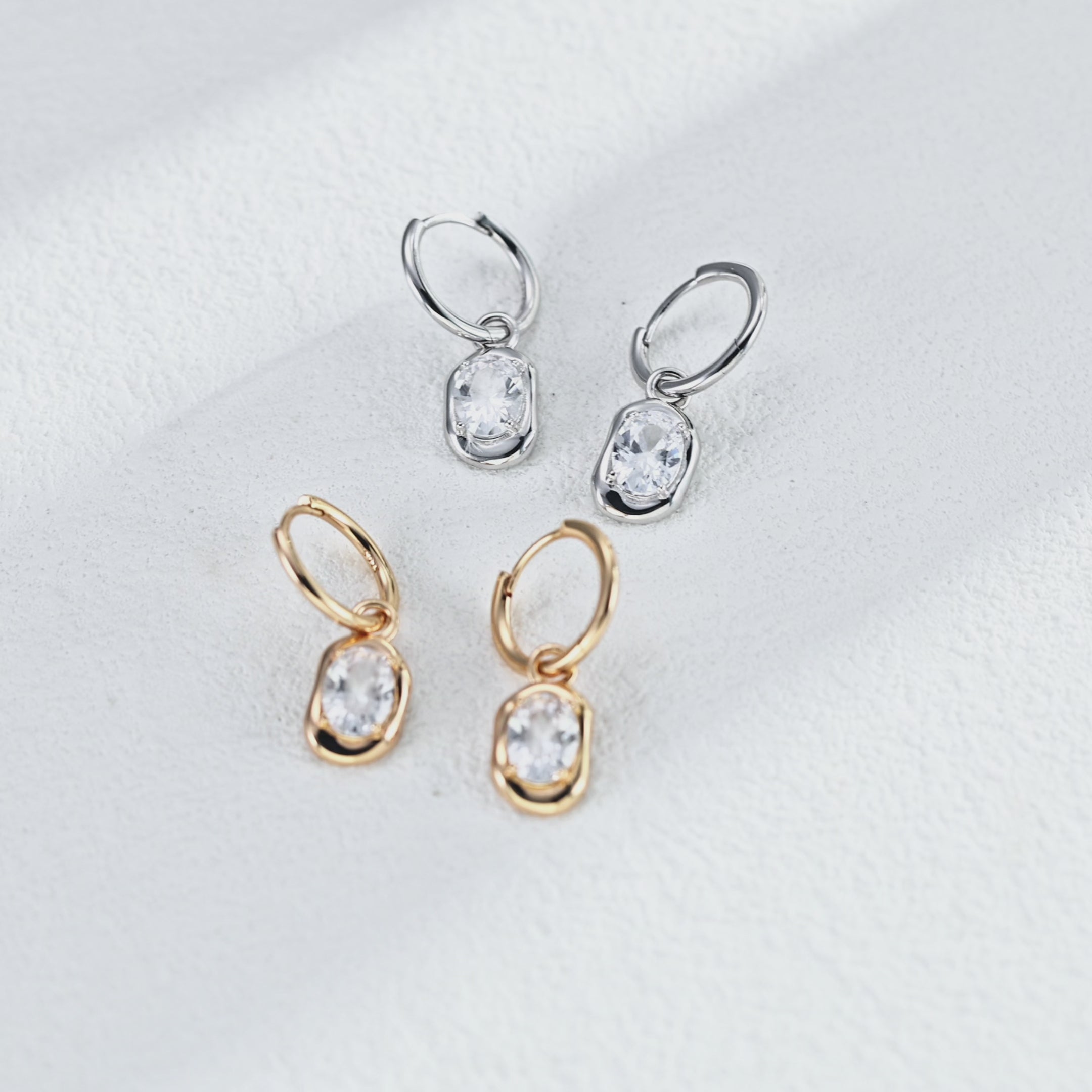 925 Sterling Silver Cubic Zirconia Drop Earrings