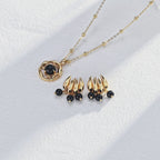 925 Sterling Silver Black Agate Earrings product video E01153_影片_1