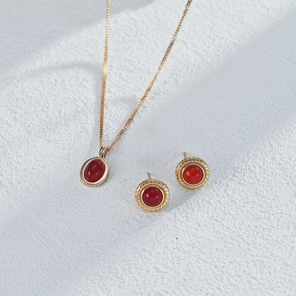 925 Sterling Silver Red Agate Earrings product video E01086-2_影片_1