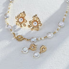 925 Sterling Silver Natural Pearl and Cubic Zirconia Necklace