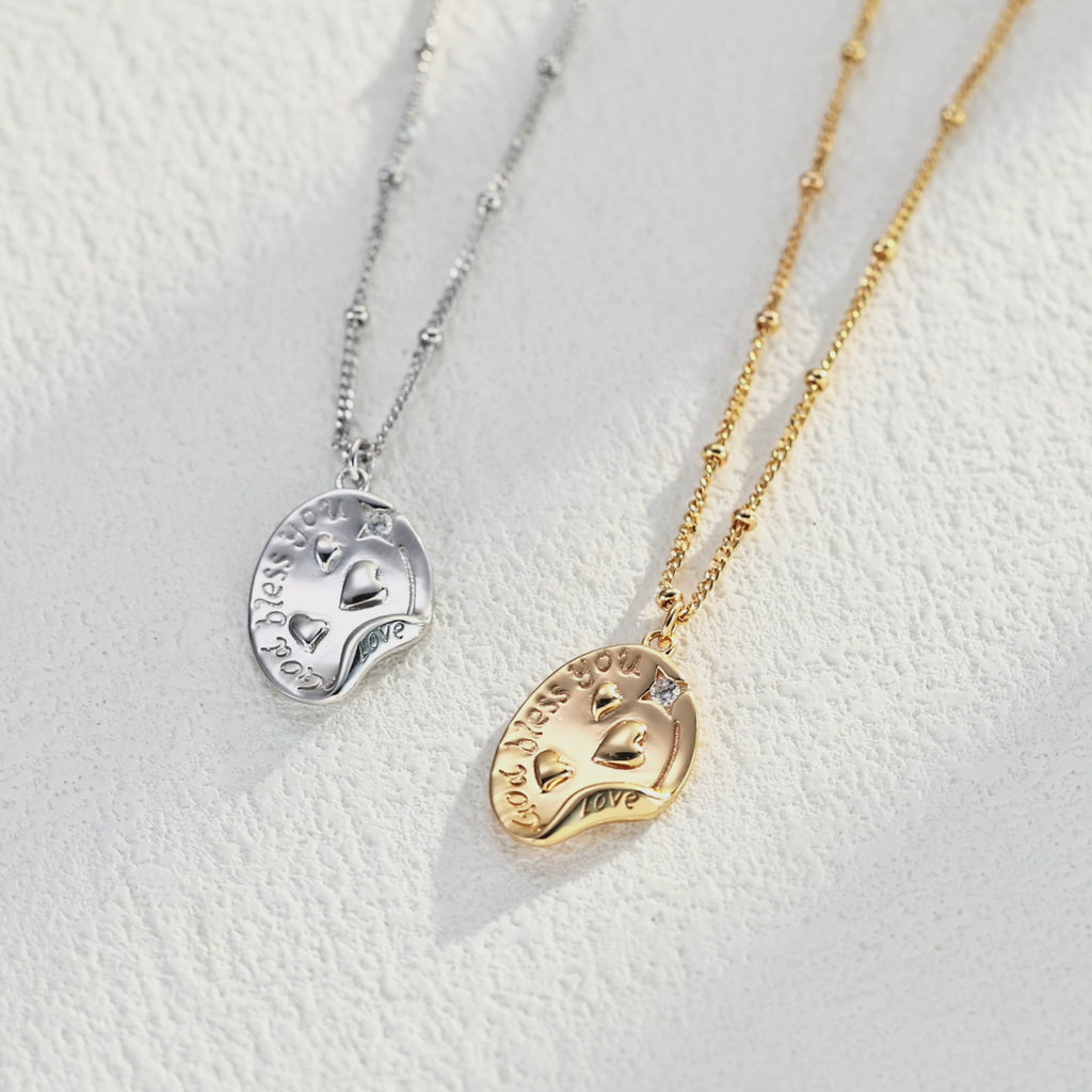 925 Sterling Silver Cubic Zirconia Round Charm Necklace