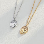 925 Sterling Silver Cubic Zirconia Round Charm Necklace